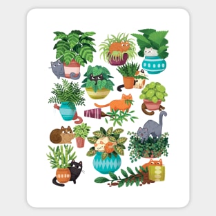 Cats and planters Sticker